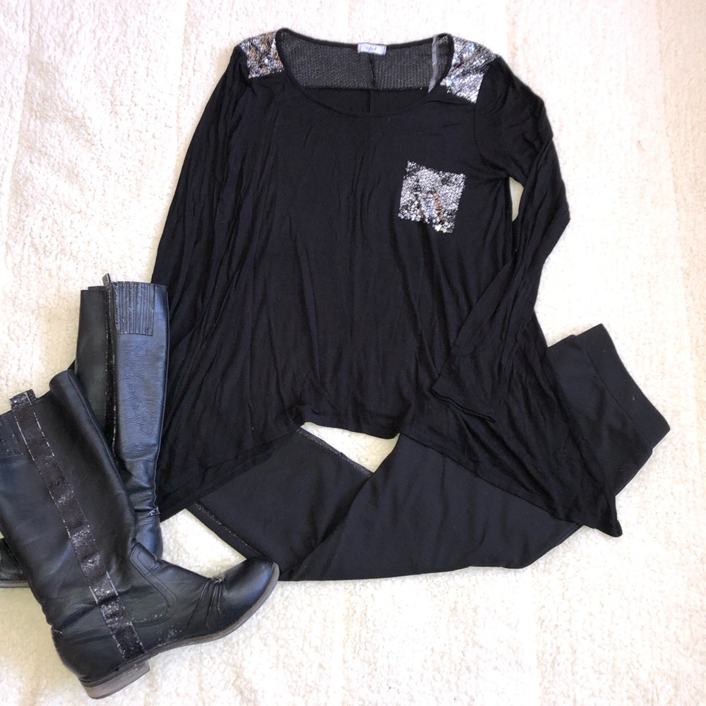Long sleeve black top